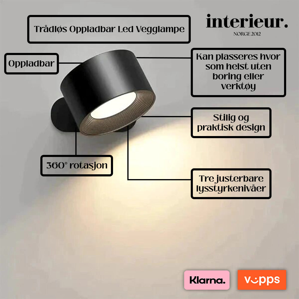 Trådløs Oppladbar Led Vegglampe
